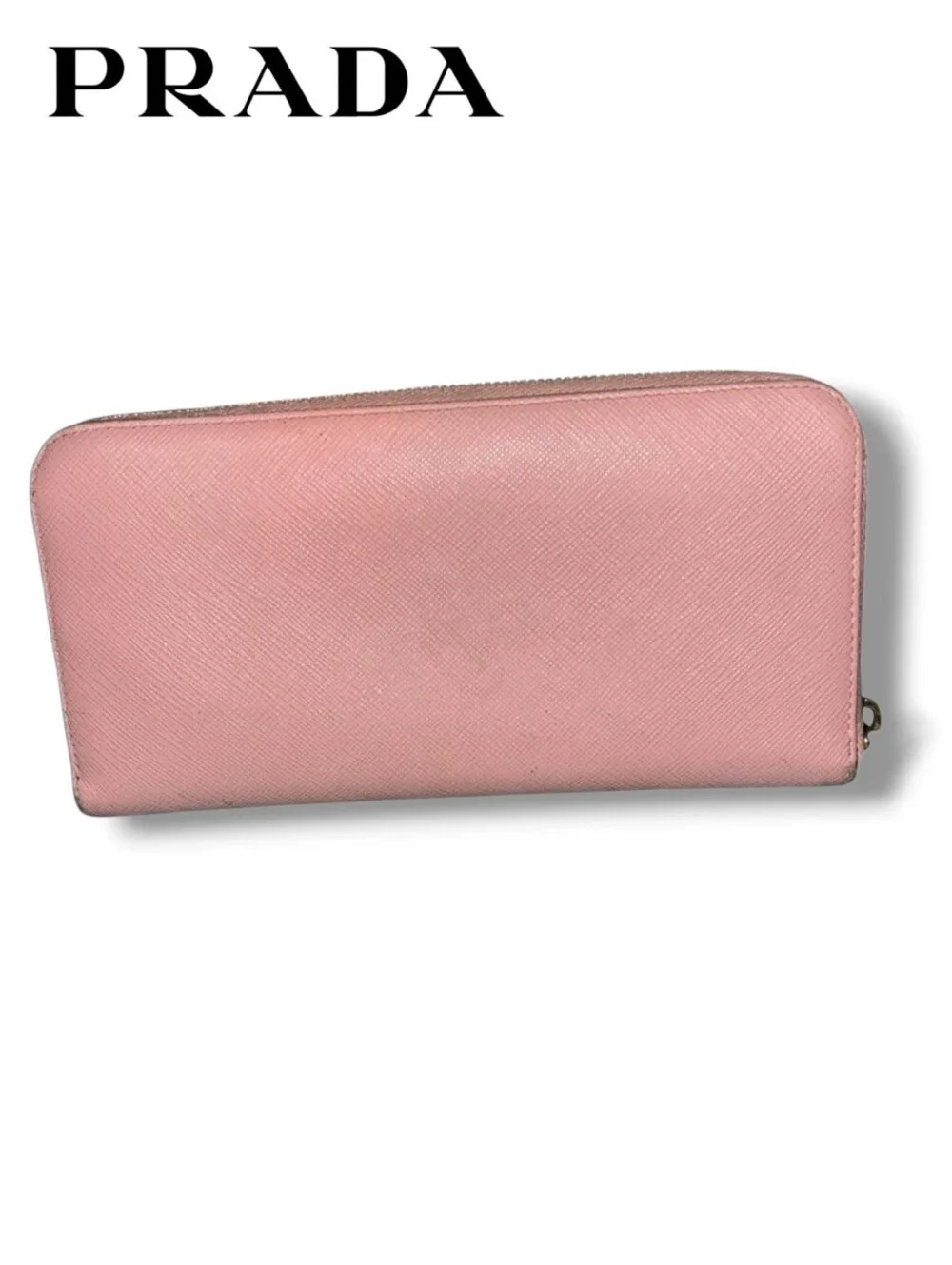 PRADA Fiocco Bow Saffiano Leather Long Wallet Pink Foldover Clutch Flap Italy